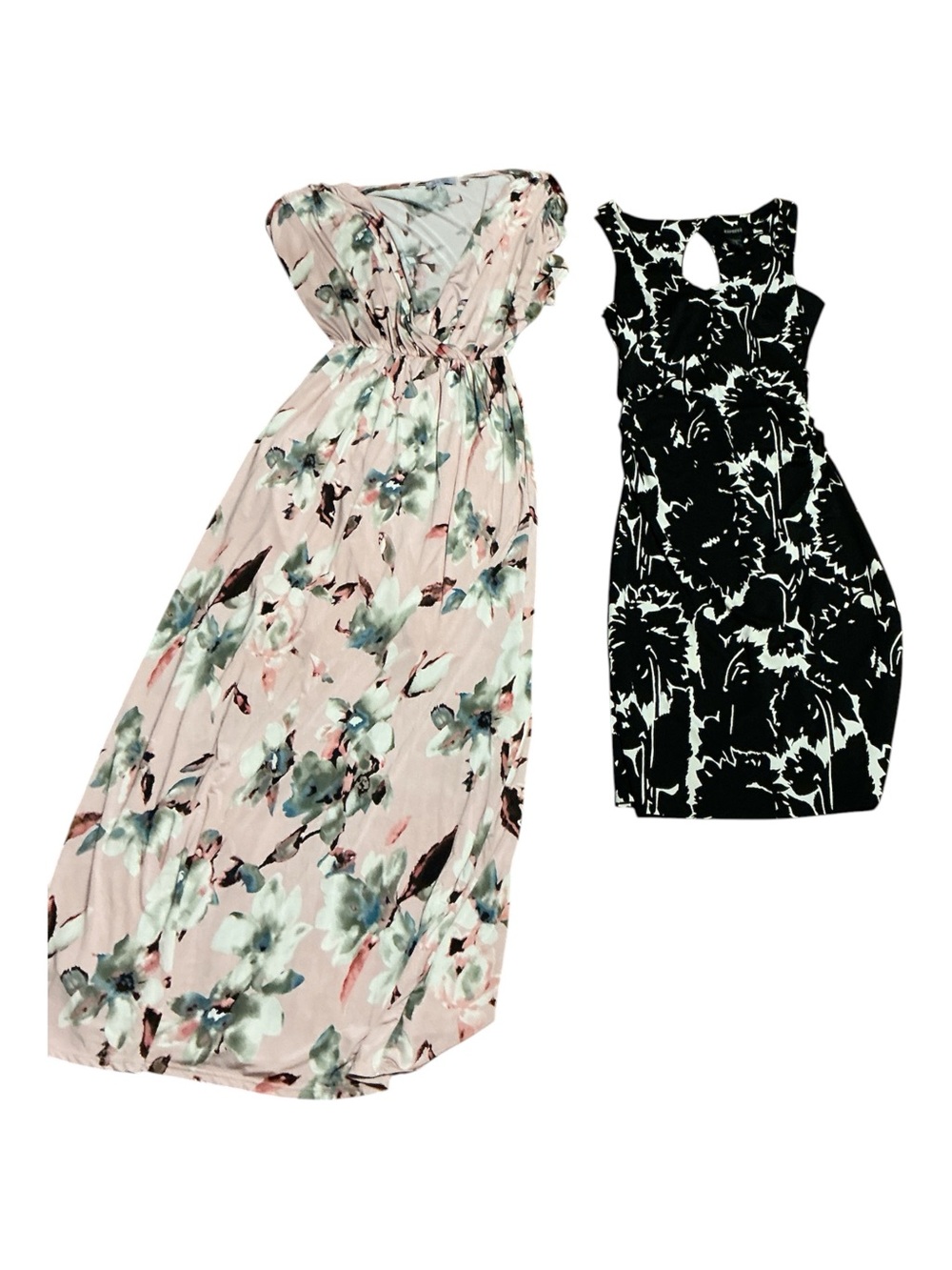 Express Strapless Maxi Dress in Pink Floral